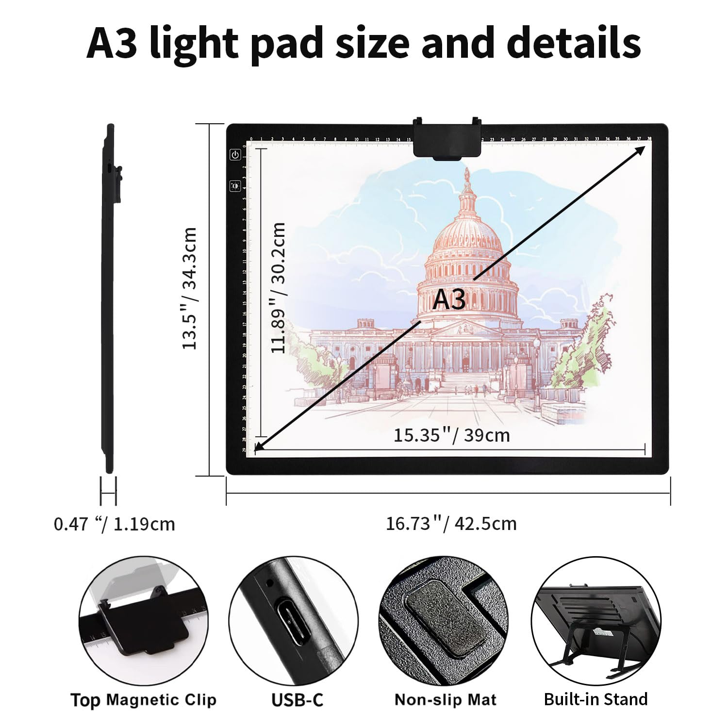Amazon.com: Rechargeable A3 Light Pad for Diamond Painting,Tracing